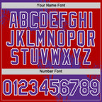 Custom Purple Red-White 3D Pattern Design Abstract Brush Stroke Authentic Baseball Jersey