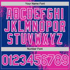 Custom Deep Pink Royal-White 3D Pattern Design Abstract Brush Stroke Authentic Baseball Jersey
