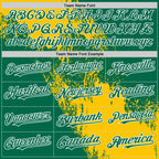 Custom Yellow Kelly Green-White 3D Pattern Design Abstract Brush Stroke Authentic Baseball Jersey