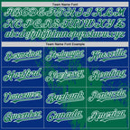 Custom Kelly Green Royal-White 3D Pattern Design Abstract Brush Stroke Authentic Baseball Jersey
