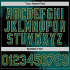 Custom Midnight Green Black-Old Gold 3D Pattern Design Abstract Brush Stroke Authentic Baseball Jersey