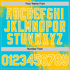 Custom Yellow Lakes Blue-White 3D Pattern Design Abstract Brush Stroke Authentic Baseball Jersey