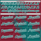Custom Teal Crimson-White 3D Pattern Design Abstract Brush Stroke Authentic Baseball Jersey