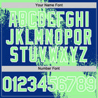 Custom Pea Green Royal-White 3D Pattern Design Abstract Brush Stroke Authentic Baseball Jersey