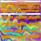 Custom Gray Orange-Neon Green 3D Pattern Design Rave Psychedelic Neon Fluid Art Authentic Baseball Jersey