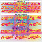 Custom Pink Hot Pink-Light Yellow 3D Pattern Design Rave Psychedelic Neon Music Disco Authentic Baseball Jersey