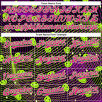 Custom Black Hot Pink-Pea Green 3D Pattern Design Rave Psychedelic Emoji Smile Authentic Baseball Jersey