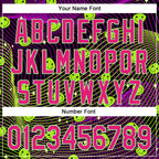 Custom Black Hot Pink-Pea Green 3D Pattern Design Rave Psychedelic Emoji Smile Authentic Baseball Jersey