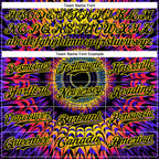 Custom Black Light Yellow 3D Pattern Design Rave Psychedelic Fractal Style Authentic Baseball Jersey