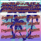 Custom Dark Purple Bay Orange 3D Pattern Design Rave Psychedelic Tropical Palm Tree Authentic Baseball Jersey