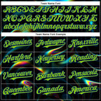 Custom Black Neon Green-Royal 3D Pattern Design Rave Psychedelic Holographic Vaporwave Style Authentic Baseball Jersey