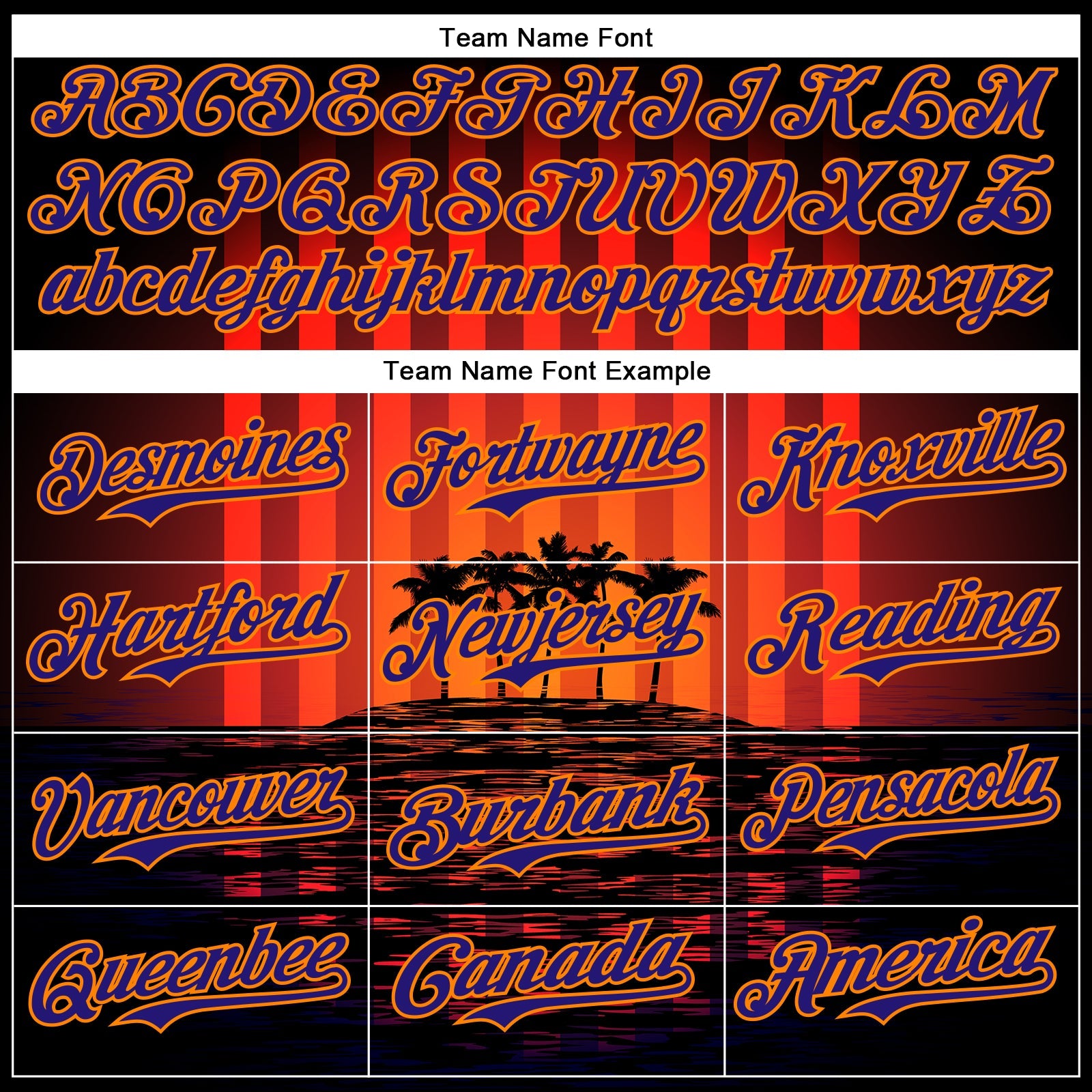 Custom Black Dark Purple-Bay Orange 3D Pattern Design Rave Psychedelic Tropical Palm Tree Authentic Baseball Jersey