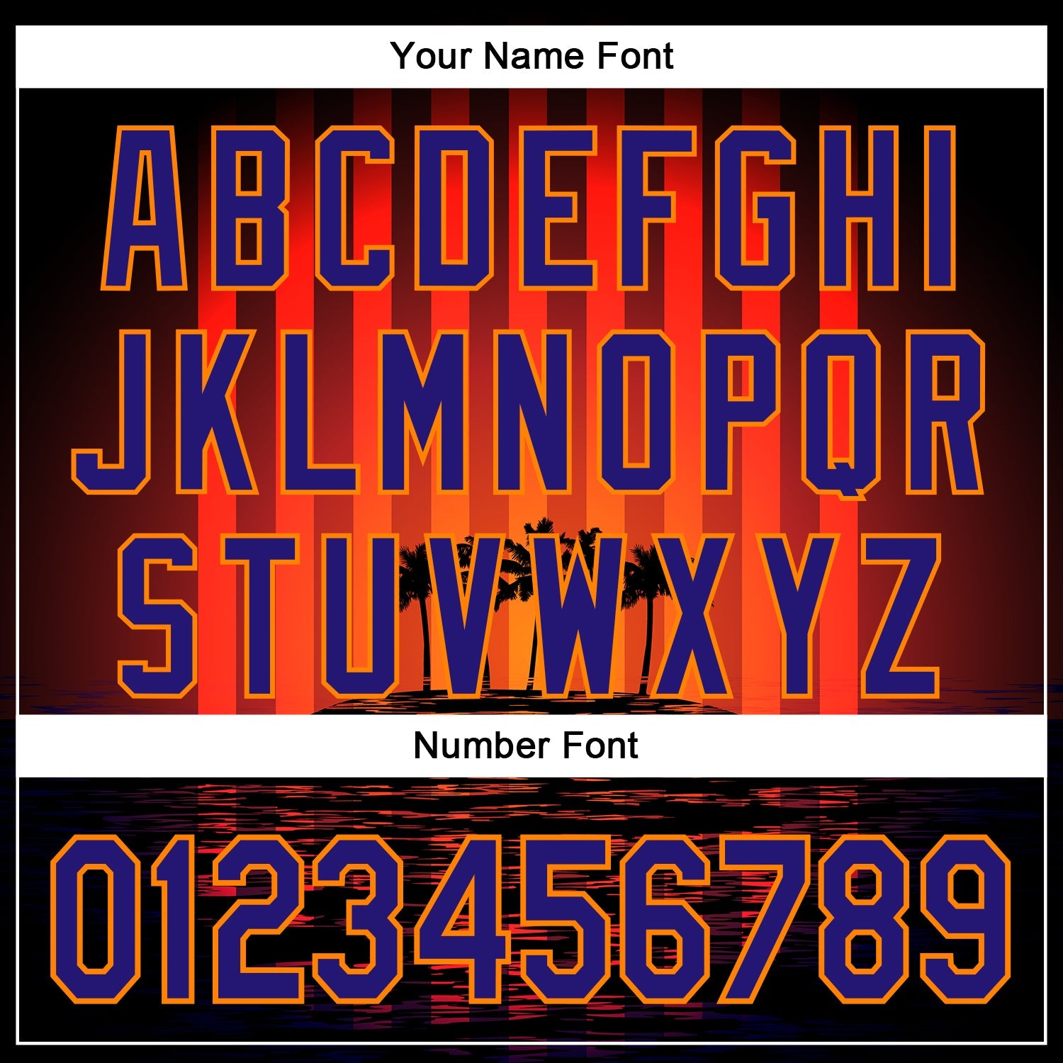 Custom Black Dark Purple-Bay Orange 3D Pattern Design Rave Psychedelic Tropical Palm Tree Authentic Baseball Jersey