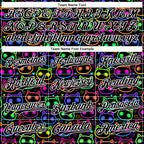 Custom Black White 3D Pattern Design Rave Psychedelic Neon Cartoon Cat Authentic Baseball Jersey