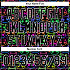 Custom Black White 3D Pattern Design Rave Psychedelic Neon Cartoon Cat Authentic Baseball Jersey