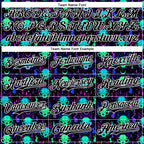 Custom Black White 3D Pattern Design Rave Psychedelic Neon Cat Skull Authentic Baseball Jersey