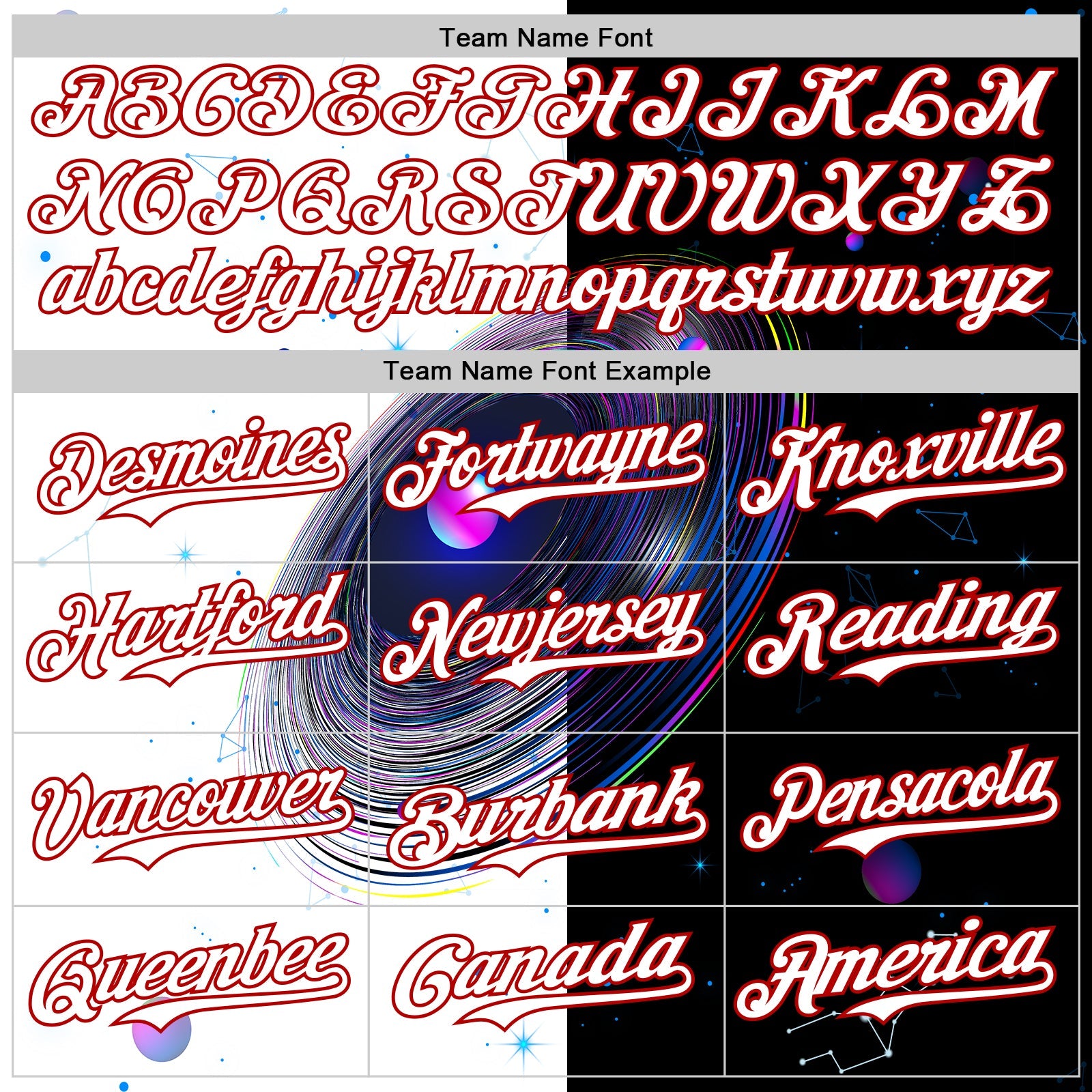 Custom Black White-Red 3D Pattern Design Space Galaxy Star Authentic Baseball Jersey