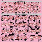 Custom Light Pink White-Red 3D Pattern Design Graffiti Ink Brush Stroke Authentic Baseball Jersey