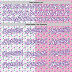 Custom Light Pink White-Purple 3D Pattern Design Pixel Universe Authentic Baseball Jersey