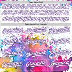 Custom White Purple 3D Pattern Design Graffiti Splash And Constellation Space Galaxy Star Authentic Baseball Jersey