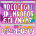 Custom Purple White 3D Pattern Design Graffiti Splash Authentic Baseball Jersey