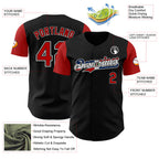 Custom Black Red White-Dominican Republic Flag 3D Dominican Republic Authentic Baseball Jersey