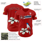 Custom Red Black White-Cuban Flag 3D Cuba Authentic Baseball Jersey