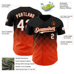 Custom Black White-Orange 3D Gradient Square Shape Authentic Baseball Jersey