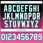 Custom Black White Pink-Aqua 3D Gradient Square Shape Authentic Baseball Jersey