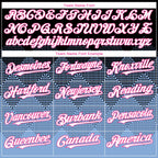 Custom Black White Light Blue-Pink 3D Gradient Square Shape Authentic Baseball Jersey
