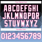 Custom Black White Light Blue-Pink 3D Gradient Square Shape Authentic Baseball Jersey