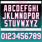 Custom Black White Teal-Pink 3D Gradient Square Shape Authentic Baseball Jersey