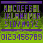 Custom Black Purple-Neon Green 3D Gradient Square Shape Authentic Baseball Jersey