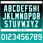 Custom Black White-Aqua 3D Gradient Square Shape Authentic Baseball Jersey