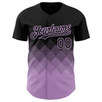 Custom Black Light Purple 3D Gradient Square Shape Authentic Baseball Jersey