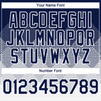 Custom Navy White 3D Gradient Square Shape Authentic Baseball Jersey