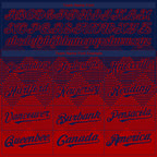 Custom Navy Red 3D Gradient Square Shape Authentic Baseball Jersey