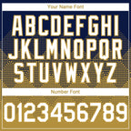 Custom Navy White-Old Gold 3D Gradient Square Shape Authentic Baseball Jersey