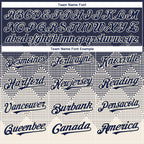Custom Navy Cream 3D Gradient Square Shape Authentic Baseball Jersey
