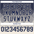 Custom Navy Cream 3D Gradient Square Shape Authentic Baseball Jersey