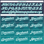 Custom Navy White-Teal 3D Gradient Square Shape Authentic Baseball Jersey