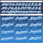 Custom Navy White-Electric Blue 3D Gradient Square Shape Authentic Baseball Jersey