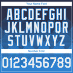 Custom Navy White-Electric Blue 3D Gradient Square Shape Authentic Baseball Jersey