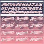 Custom Navy Medium Pink 3D Gradient Square Shape Authentic Baseball Jersey