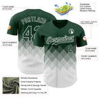 Custom Green White 3D Gradient Square Shape Authentic Baseball Jersey