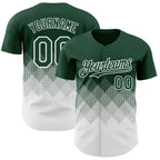 Custom Green White 3D Gradient Square Shape Authentic Baseball Jersey