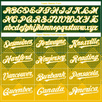 Custom Green White-Yellow 3D Gradient Square Shape Authentic Baseball Jersey