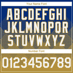 Custom Royal White-Old Gold 3D Gradient Square Shape Authentic Baseball Jersey