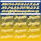 Custom Royal White-Yellow 3D Gradient Square Shape Authentic Baseball Jersey