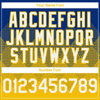 Custom Royal White-Yellow 3D Gradient Square Shape Authentic Baseball Jersey